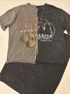 American Highway Distressed Country Graphic Short Sleeve Tee Charcoal Black Festival Concert M thumbnail 8