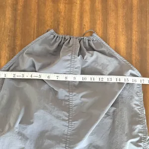 Zara Gray Blue Nylon Halter Midi Parachute Dress Toggle Back Womens Size Medium thumbnail 9