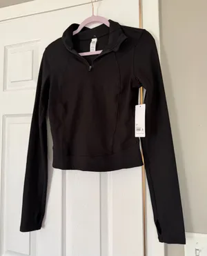 Yogalicious Lux Black Workout Long Sleeve Top New Gym thumbnail 1