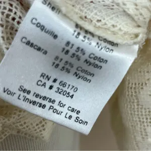 Anthropologie Vineet Bahl Iona Peasant Top Cream Lace Crochet M thumbnail 7