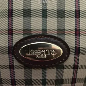 Lasserre Paris Unisex Vintage Checkered Boston Bag thumbnail 11