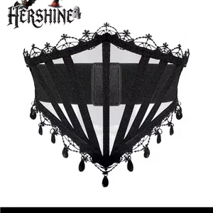 Hershine Black Gothic Lace Corset Belt thumbnail 1