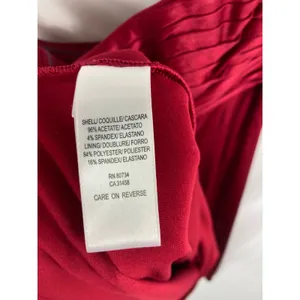 BCBGMaxazria one shoulder deep red satin cocktail dress size 6 thumbnail 4