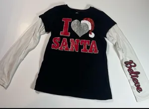 Glitter Christmas Tee Black Size XXS thumbnail 2