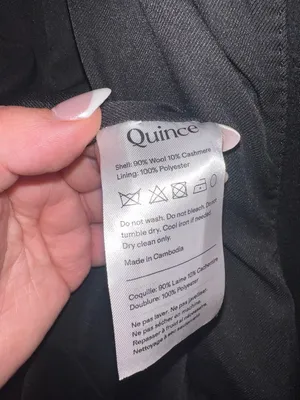 Quince Wool Cashmere Cocoon Coat Black XL NWT Minimalist Mid Length‎ Jacket thumbnail 8
