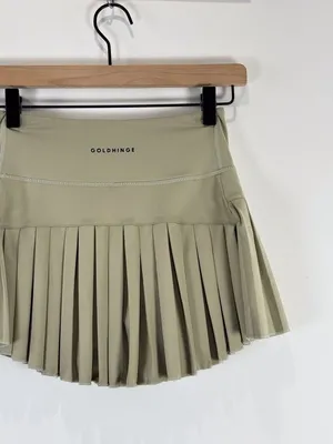 Gold Hinge Womens Skort Green Pleated Mini Tennis Skirt Lined High Waist XS thumbnail 8