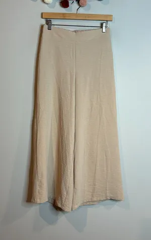 Adrianna Papell beige wide leg pull on pants thumbnail 1