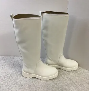 Aerosoles Slalom White PU Tall Lug Sole Boots Womens 5.5M NEW‎ thumbnail 1