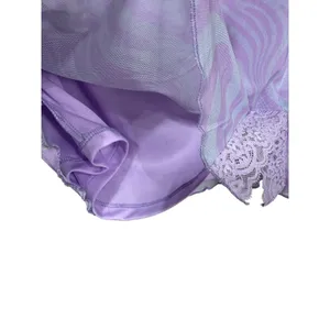 Forever 21 Y2K Lavender Sky Blue Swirl Print Mini Skirt Lace Trim Women's XS New thumbnail 6