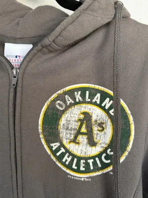 Oakland Athletics A’s Gray Full Zip Hoodie Womens S MLB thumbnail 2