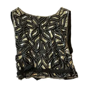 Vintage Silk Sequin Vest Black thumbnail 7