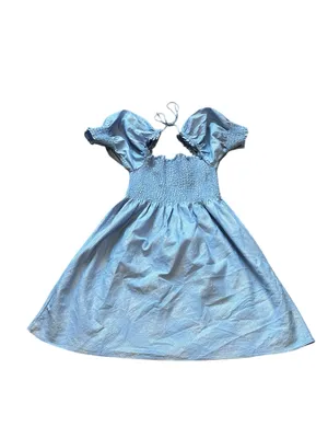Hill House Athena Nap Dress Light Blue Babydoll Mini Dress Puff Sleeve Fairycore thumbnail 7