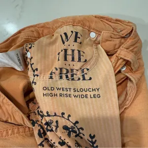 Free People We The Free Old West Slouchy HighRise WideLeg Pants Womens 25 Orange thumbnail 9