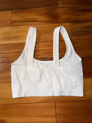 aerie White Ribbed Seamless Tank Bralette thumbnail 2