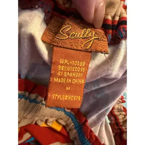 SCULLY Serape Red Aztec Peasant Dress - Size M thumbnail 3