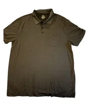 Van Heusen Men's Short Sleeve Golf Polo Shirt Black / Charcoal Grey Pocket XL thumbnail 1