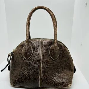 Vintage Dooney & Bourke Chocolate Brown Dome Zipper Closure Satchel Size Small thumbnail 3