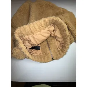 UO Urban Outfitters Cropped Teddy Jacket Fleece Deep Pile Sherpa Brown‎ M thumbnail 11