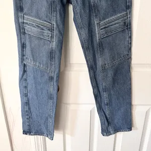 AGOLDE Cooper Cargo Denim Jeans A9120 Revolution Dark Wash 26 thumbnail 4