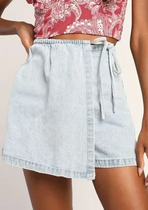 BlankNyc Don't You Know Denim Skort in Blue 29 Womens Jean Skirt Shorts thumbnail 5