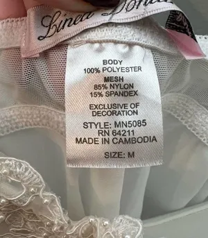 Linea Donatella white lingerie nightie molded cups underwire wedding size medium thumbnail 7