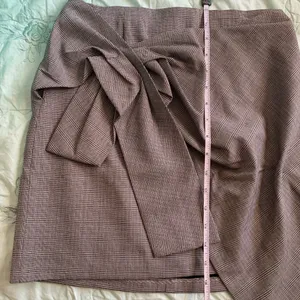 Zara Black & White Houndstooth mini Skirt with Bow Knot thumbnail 8