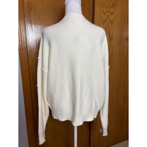 Blu Pepper Cream Waffle Knit Button Front Cardigan Sweater Womens L thumbnail 5