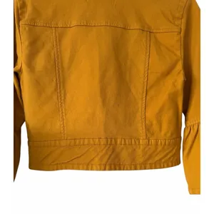 ANTHROPOLOGIE Nora‎ Flounce-Sleeved Trucker Jacket Golden Yellow Women's Size XS thumbnail 6