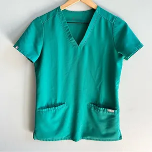 Figs Casma Three-Pocket Scrub Top in Limited Edition Kelly Green XXS Medical thumbnail 1