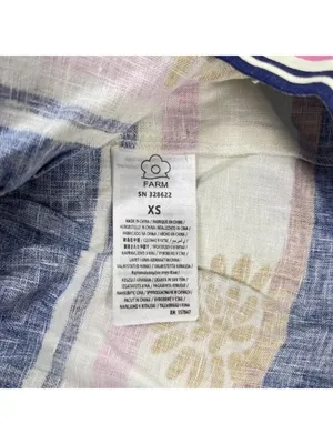 NWOT Farm Rio Linen Cerrado Stamps Short Sleeve Mini Dress Size XS Pocket thumbnail 8