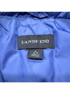 Lands end women’s medium black with blue trim puffer vest size M thumbnail 6