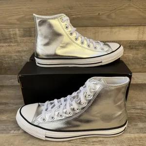 Converse Chuck Taylor All Star Hi Metallic Granite Silver A14875C US 9.5 WOMENS thumbnail 1