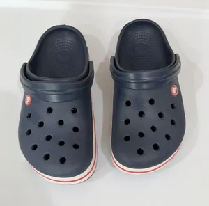 CROCS Navy Blue Classic Clog with Red-Trim Stripe thumbnail 1