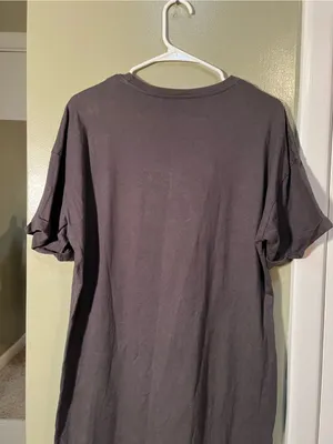 Dazy Women's Size XL Midi T-Shirt Dress Dark Gray White‎ Marvelous Construct thumbnail 7