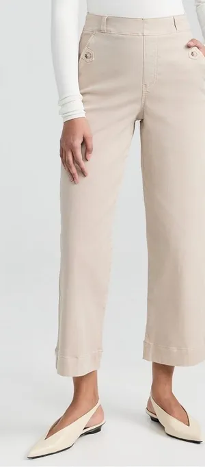 Spanx Stretch Twill High Rise Cropped Wide Leg Pant Size Medium. thumbnail 1
