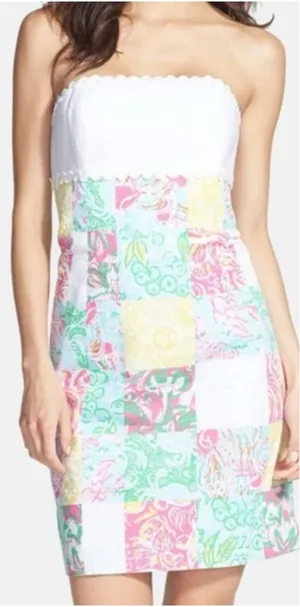 Lilly Pulitzer Franco Patchwork Dress Size‎ 4 Cotton Colorful Bright Print thumbnail 1