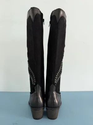 Brioso Sedona Whipstitch Suede Leather Black‎ Riding Western Boots thumbnail 5