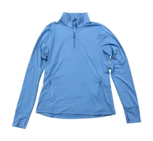 RLX Ralph Lauren Womens Blue Quarter Zip Pullover Golf Top Thumbholes M thumbnail 1