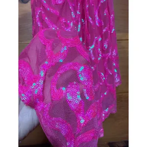 NWT Lulus Perfect Enchantment Hot Pink Sequin Lace-Up Mermaid Dress Ball Sz XXS thumbnail 8