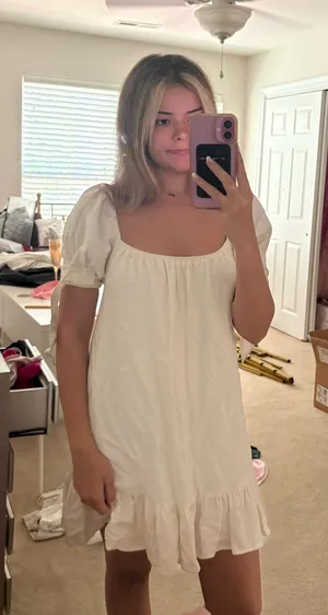 Sundays Cream mini boho dress thumbnail 1