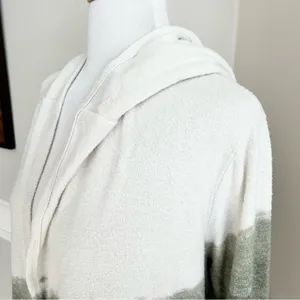 Theo & Spence Ivory and Green Hooded Cardigan Duster Small thumbnail 3