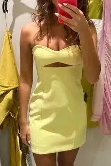 ZARA Bodycon Strapless Mini Lemon Party Coctail Shower Bridal 🍋Dress thumbnail 30