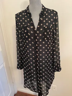 Old Navy Black Polka Dot Dress. Size L thumbnail 10
