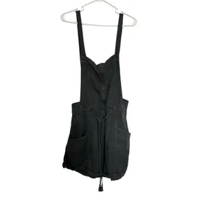 Free People Overall Shorts In dark grey featuring a zipper closure Size Medium thumbnail 7