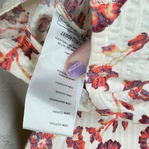 NEW Free People Tilly Tea Combo Ivory Floral Button Front Cotton Long Sleeve Top thumbnail 9