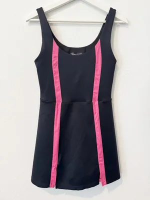 Beach Riot Bay Tennis Dress Size Small Black Skort Pickleball Golf Retro Preppy thumbnail 2