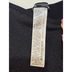Zara Womens Black Shimmer Metallic One edgy Shoulder Ribbed Bodysuit XS NWOT thumbnail 6