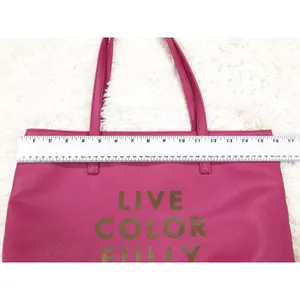 Kate‎ Spade Live Colorfully Pink Vinyl Tote Bag thumbnail 4