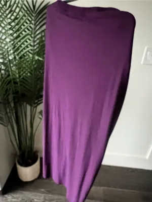 Women's Draped Midi Skirt in Deep Plum thumbnail 2
