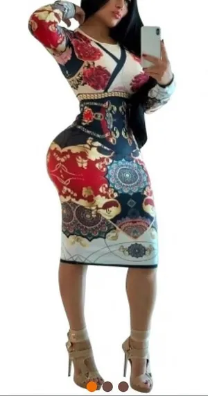 Bodycon floral dress Multiple Size L thumbnail 1
